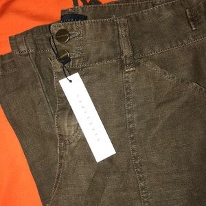NWT Sanctuary Olive / Brown Linen Cargo Pants